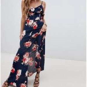 NWT Band of Gypsies Floral Ruffle Sundress Size S Boho Flowy Blue